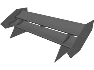 Formula Student Rear Wing 3D Model 3D Preview