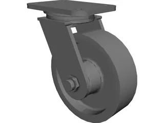 Caster Wheel CAD 3D Model