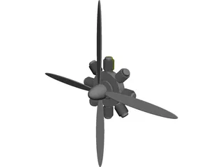 Radial Engine Model CAD 3D Model