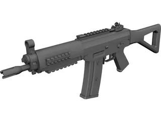 Sig552 Commando 3D Model
