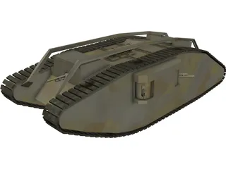 British MK1 World War 1 Era Tank 3D Model 3D Preview