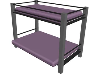 Futon Bunk Bed 3D Model 3D Preview