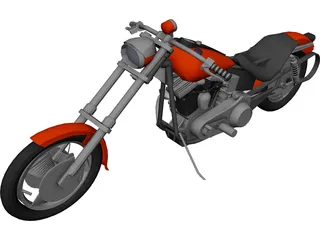 Chopper Bike 3D Model 3D Preview