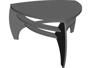 Table with glass CAD 3D Model