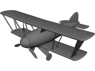 Biplane 3D Model