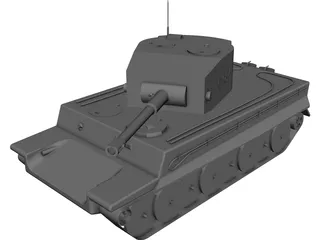 German Tank T2 CAD 3D Model