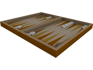 Backgammon Game 3D Model 3D Preview