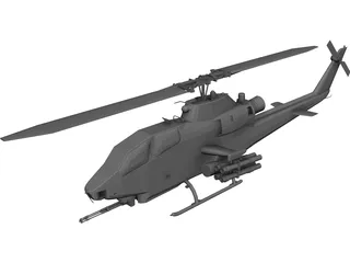 Bell AH-1S Cobra CAD 3D Model