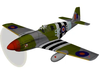 North American Mustang III 3D Model