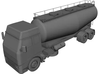 Volvo Cement Truck CAD 3D Model