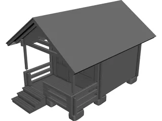 Log Cabin CAD 3D Model