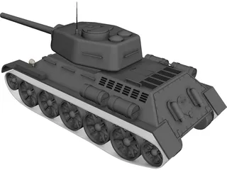T34 Tank CAD 3D Model