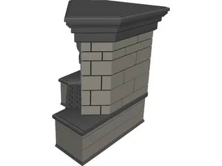 Fireplace Stone 3D Model