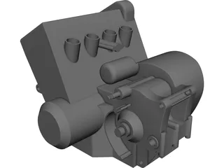 Engine Honda Motorcycle 600cc CAD 3D Model