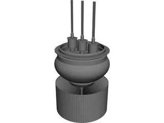 Air cooled transmitter triode 3D Model 3D Preview