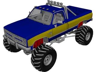 Chevrolet Silverado 4x4 Monster 3D Model