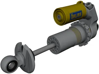 Ohlins 25MKII FSAE Stroke Damper 3D Model preview