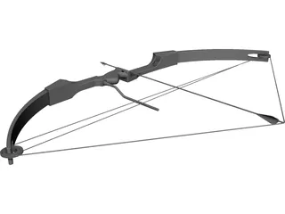 Drawn Hunting Bow CAD 3D Model