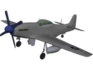 North American Mustang MP51D 3D Model