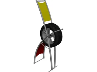 Exhibitor Tire Stand 3D Model