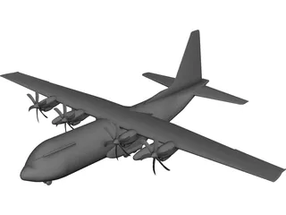 Lockheed C-130 Hercules CAD 3D Model