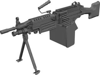 M249 Machine Gun 3D Model