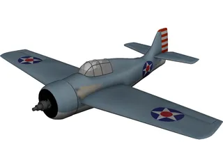 F4F-4 Wildcat 3D Model 3D Preview