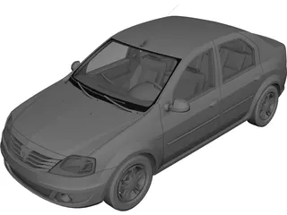 Renault (Dacia) Logan (2008) 3D Model 3D Preview