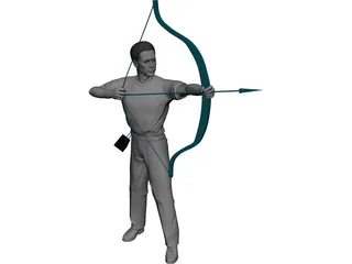 Man with Bow and Arrow 3D Model