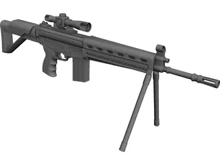 Sniper Rifle CAD 3D Model