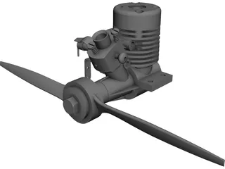 RC Airplane Model Engine CAD 3D Model