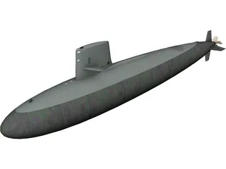 Skipjack SSN Submarine 3D Model