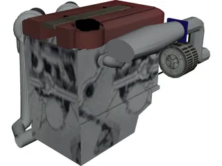 Engine Honda VTEC DOHC 3D Model 3D Preview