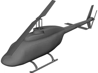 Bell 206B-III JetRanger CAD 3D Model