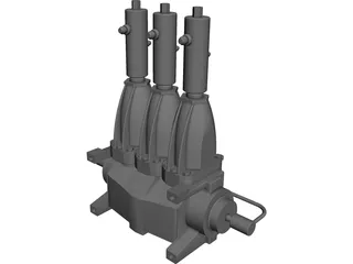 Nitrogen Triplex Pump CAD 3D Model