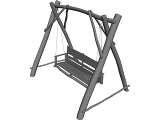 Swing Wooden Chair 3D Model