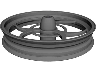 Harley Front Wheel Biohazard CAD 3D Model