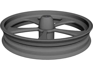 Harley Front Wheel 5 spoke CAD 3D Model