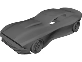 Muscle Car Concept CAD 3D Model
