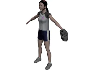 Baseball Girl 3D Model