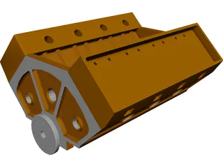 Engine V8 CAD 3D Model