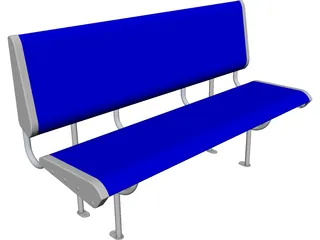 Polycarbonate Train Seat 3D Model