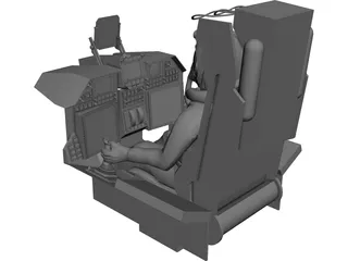 Fighter Cockpit with Seat 3D Model 3D Preview