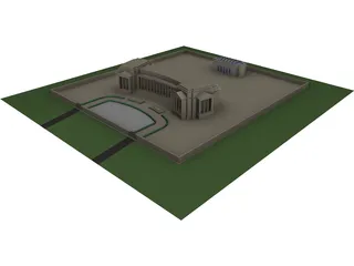 Italian Palace 3D Model 3D Preview