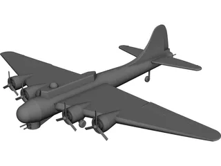 Boeing B-17 Flying Fortress CAD 3D Model