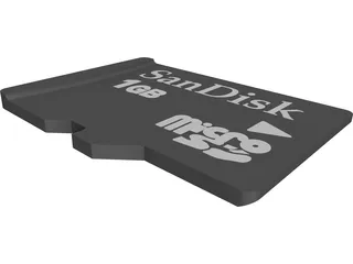 Micro SD Card CAD 3D Model