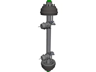 Trailer Axle CAD 3D Model