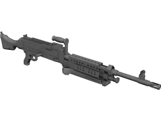 M240 Machine Gun CAD 3D Model