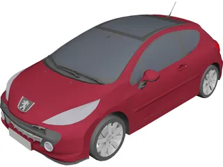 Peugeot 207 3-doors 3D Model