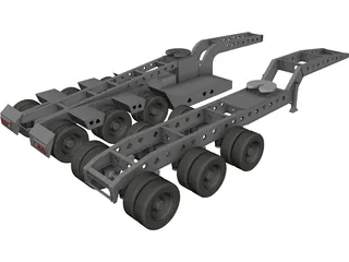 Long Load Trailking Decker Trailer 3D Model